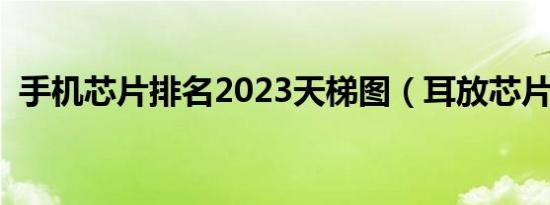 手机芯片排名2023天梯图（耳放芯片排名）