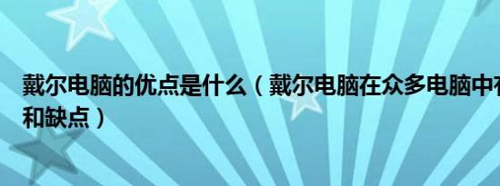 戴尔电脑的优点是什么（戴尔电脑在众多电脑中有什么优点和缺点）