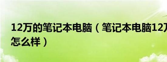 12万的笔记本电脑（笔记本电脑12万分性能怎么样）