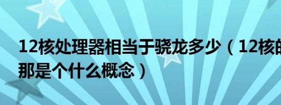 12核处理器相当于骁龙多少（12核的处理器那是个什么概念）