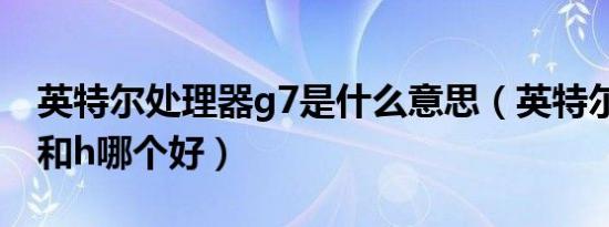 英特尔处理器g7是什么意思（英特尔后缀g7和h哪个好）