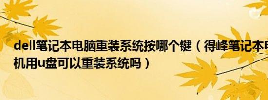 dell笔记本电脑重装系统按哪个键（得峰笔记本电脑开不了机用u盘可以重装系统吗）