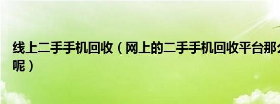 线上二手手机回收（网上的二手手机回收平台那么多哪个好呢）