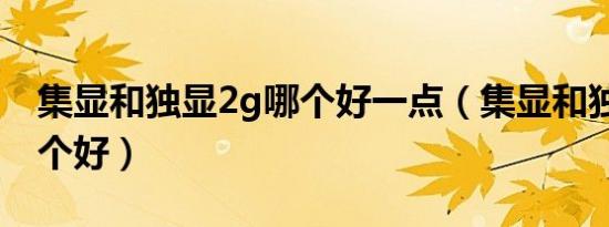 集显和独显2g哪个好一点（集显和独显2g哪个好）