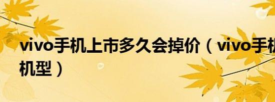 vivo手机上市多久会掉价（vivo手机上市新机型）