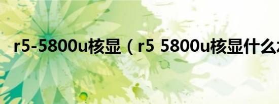 r5-5800u核显（r5 5800u核显什么水平）