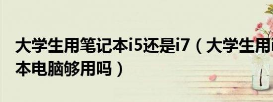 大学生用笔记本i5还是i7（大学生用i5的笔记本电脑够用吗）