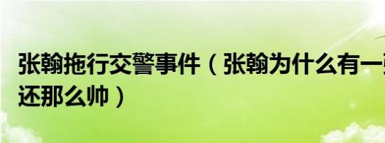 张翰拖行交警事件（张翰为什么有一张大驴脸还那么帅）