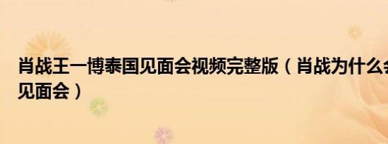 肖战王一博泰国见面会视频完整版（肖战为什么会在泰国开见面会）