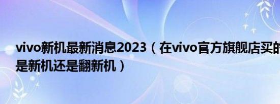 vivo新机最新消息2023（在vivo官方旗舰店买的vivo手机是新机还是翻新机）