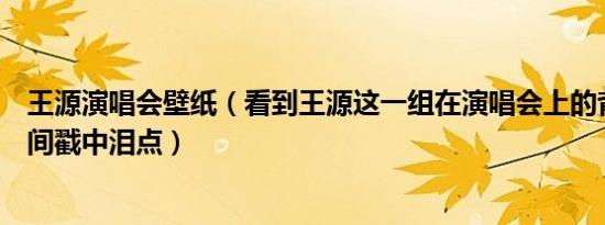 王源演唱会壁纸（看到王源这一组在演唱会上的背影为何瞬间戳中泪点）