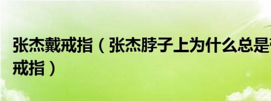 张杰戴戒指（张杰脖子上为什么总是带着两枚戒指）