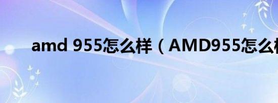 amd 955怎么样（AMD955怎么样）