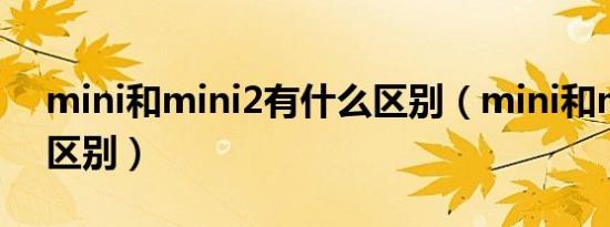 mini和mini2有什么区别（mini和mini2的区别）