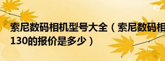 索尼数码相机型号大全（索尼数码相机dscw130的报价是多少）