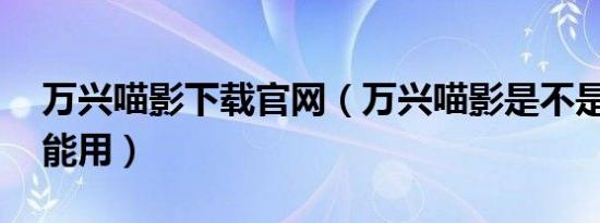 万兴喵影下载官网（万兴喵影是不是64位才能用）