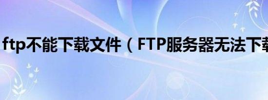 ftp不能下载文件（FTP服务器无法下载文件）