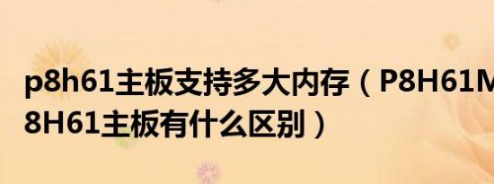 p8h61主板支持多大内存（P8H61MLX3和P8H61主板有什么区别）