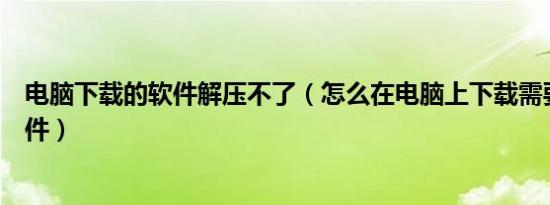 电脑下载的软件解压不了（怎么在电脑上下载需要解压的软件）