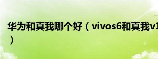 华为和真我哪个好（vivos6和真我v11哪个好）