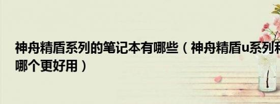 神舟精盾系列的笔记本有哪些（神舟精盾u系列和战神系列哪个更好用）