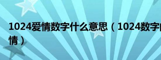 1024爱情数字什么意思（1024数字的含义爱情）