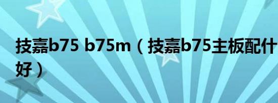 技嘉b75 b75m（技嘉b75主板配什么cpu最好）