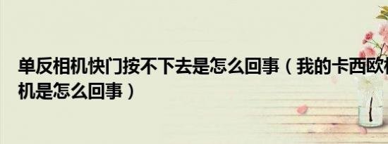 单反相机快门按不下去是怎么回事（我的卡西欧相机开不了机是怎么回事）