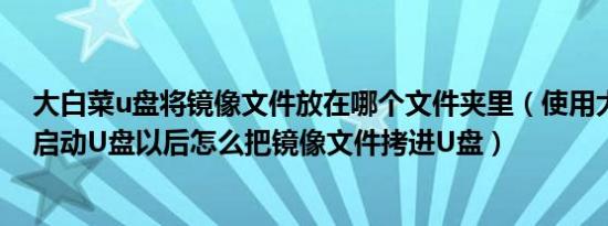 大白菜u盘将镜像文件放在哪个文件夹里（使用大白菜制作启动U盘以后怎么把镜像文件拷进U盘）