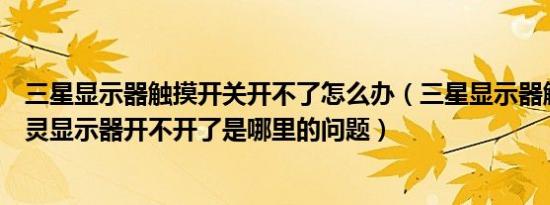 三星显示器触摸开关开不了怎么办（三星显示器触摸开关失灵显示器开不开了是哪里的问题）