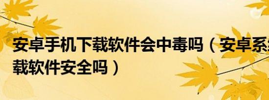 安卓手机下载软件会中毒吗（安卓系统手机下载软件安全吗）