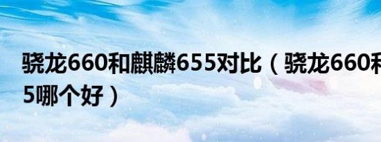 骁龙660和麒麟655对比（骁龙660和麒麟665哪个好）