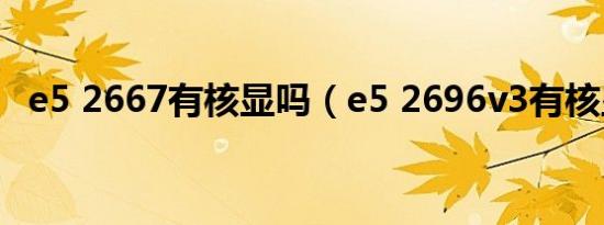 e5 2667有核显吗（e5 2696v3有核显吗）