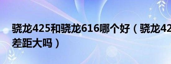 骁龙425和骁龙616哪个好（骁龙425与615差距大吗）