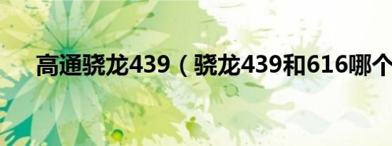 高通骁龙439（骁龙439和616哪个好）