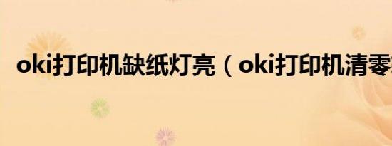 oki打印机缺纸灯亮（oki打印机清零软件）