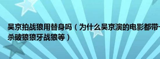 吴京拍战狼用替身吗（为什么吴京演的电影都带一个狼字如杀破狼狼牙战狼等）