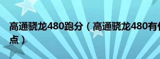 高通骁龙480跑分（高通骁龙480有什么优缺点）