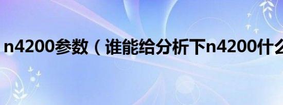 n4200参数（谁能给分析下n4200什么水平）