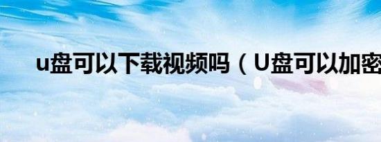 u盘可以下载视频吗（U盘可以加密吗）