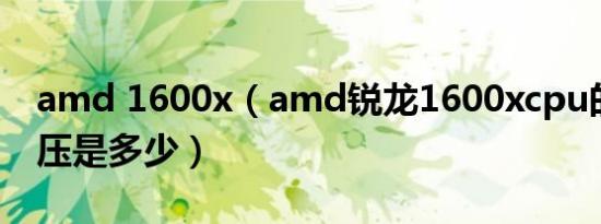 amd 1600x（amd锐龙1600xcpu的安全电压是多少）