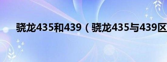 骁龙435和439（骁龙435与439区别）