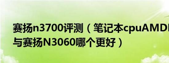 赛扬n3700评测（笔记本cpuAMDE27110与赛扬N3060哪个更好）