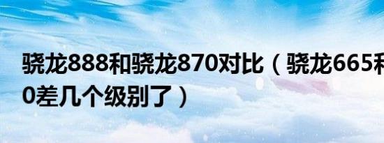 骁龙888和骁龙870对比（骁龙665和骁龙870差几个级别了）