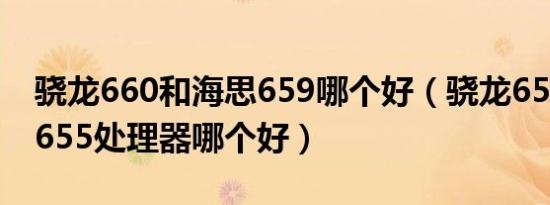 骁龙660和海思659哪个好（骁龙650和海思655处理器哪个好）