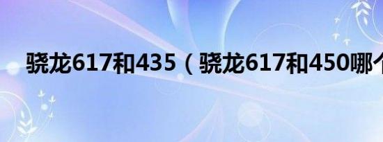 骁龙617和435（骁龙617和450哪个好）