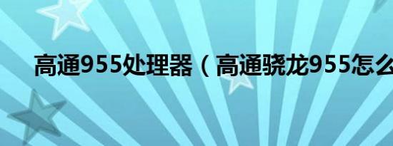 高通955处理器（高通骁龙955怎么样）