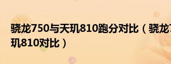 骁龙750与天玑810跑分对比（骁龙750与天玑810对比）