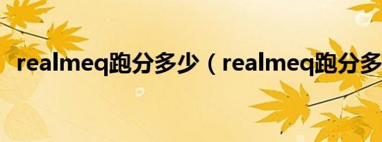 realmeq跑分多少（realmeq跑分多少分）