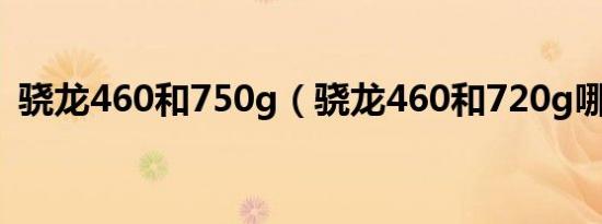 骁龙460和750g（骁龙460和720g哪个好）